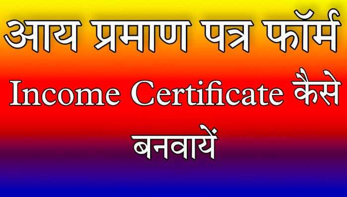 Aay Praman Patra Form in Hindi
